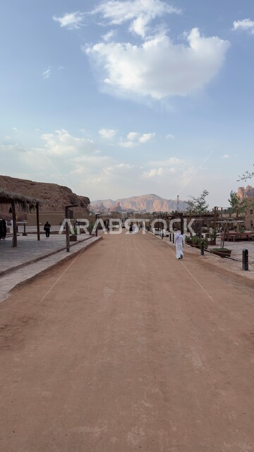 Mountain peaks and heights in desert areas, ancient historical monuments, famous tourist places in the Kingdom of Saudi Arabia, rock formations and formations in the desert of Al-Ula Governorate