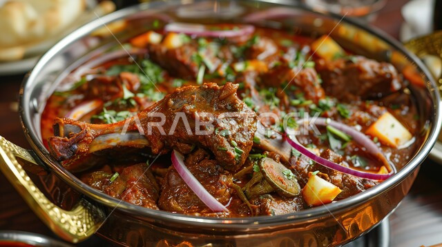 أطباق ووصفات المتميزة، وجبات اللحم الصحية والمغذية، قطع من لحم الضأن المطهية المزينة بالبقدونس، مطاعم للمأكولات الشرقية في المملكة العربية السعودية