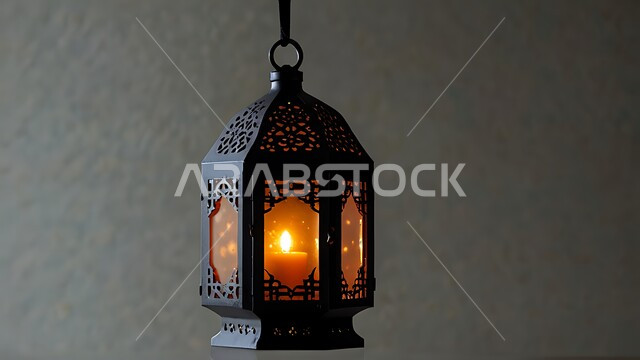 الاهتمام بالمناسبات الدينية المقدسة، أنوار وديكورات في الأجواء الرمضانية الروحانية، الزينة والاكسسوارات العربية والفن الإسلامي، تحف اسلامية تقليدية للاحتفال بقدوم شهر الخير، فانوس معدني مزخرف بتصاميم تقليدية