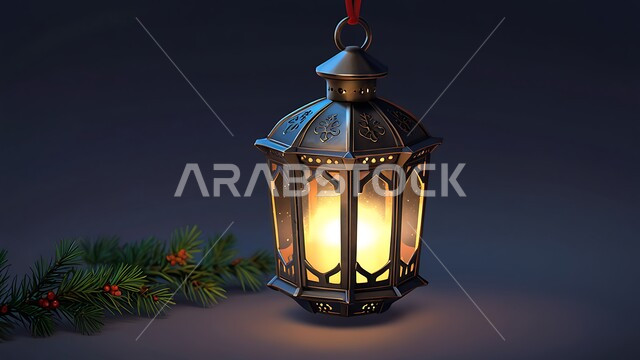 الاهتمام بالمناسبات الدينية المقدسة، أنوار وديكورات في الأجواء الرمضانية الروحانية، الزينة والاكسسوارات العربية والفن الإسلامي، تحف اسلامية تقليدية للاحتفال بقدوم شهر الخير، فانوس معدني مزخرف بتصاميم تقليدية