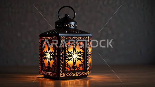 فانوس معدني مزخرف بتصاميم تقليدية، أنوار وديكورات في الأجواء الرمضانية الروحانية، الزينة والاكسسوارات العربية والفن الإسلامي، تحف اسلامية تقليدية للاحتفال بقدوم شهر الخير، الاهتمام بالمناسبات الدينية المقدسة