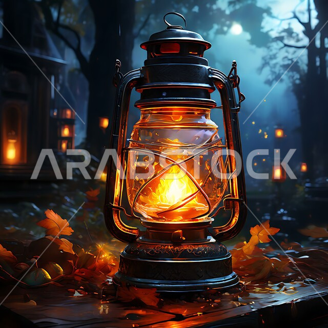 ديكورات و زينة و أنوار الاحتفالات بالمناسبات و الأعياد الدينية الإسلامية, فانوس معدني مزخرف مضيء, البهجة بقدوم رمضان المبارك, أضواء و مصابيح عربية تقليدية, الأجواء الروحانية في الأيام الفضيلة, الاستعداد لاستقبال الشهر الفضيل