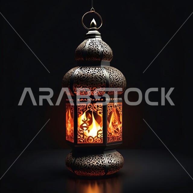 الاستعداد لاستقبال الشهر الفضيل ,زينة و ديكورات و أنوار الاحتفالات بالمناسبات و الأعياد الدينية الإسلامية, فانوس معدني مزخرف مضيء, البهجة بقدوم رمضان المبارك, أضواء و مصابيح عربية تقليدية, الأجواء الروحانية في الأيام الفضيلة