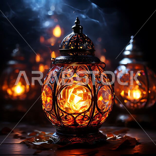  أنوار و مصابيح عربية تقليدية, زينة و ديكورات الاحتفالات بالمناسبات و الأعياد الدينية الإسلامية, الاستعداد لاستقبال الشهر الفضيل ,فانوس معدني مزخرف مضيء, البهجة بقدوم رمضان المبارك, الأجواء الروحانية في الأيام الفضيلة
