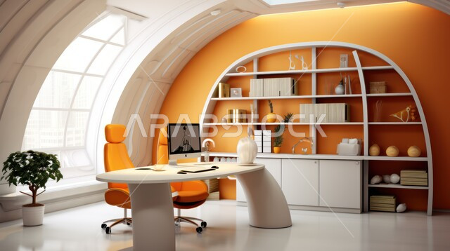 غرف مكتبية بتصاميم داخلية وديكورات راقية مع اثاث فاخر ومريح، غرف القراءة والجلوس، الفن الهندسي المعماري المتطور، تصميم عصري حديث لمكاتب الشركات السعودية، 