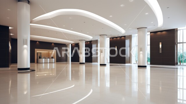 التصميم الراقي لردهة ومدخل الاستقبال، مكاتب وشركات تجارية في المملكة العربية السعودية، لوبي اوتيل بديزاينات عصرية حديثه، التصاميم والديكورات الداخلية للفنادق والمنتجعات الفاخرة