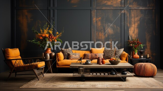 Luxury interior design for villas and apartments in Saudi Arabia, modern accessories and antiques, comfortable living room interior designs in modern style, living room with luxurious home colored furniture