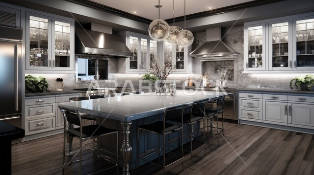 ديكورات منزلية داخلية حديثة لغرف الطعام، غرفة سفرة بتصاميم راقية، الفنون الهندسية و استخدام الطراز الفني الانيق في الاثاث المنزلي، شقق وفلل سكنية في المملكة العربية السعودية