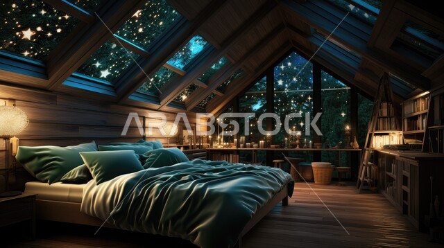 Space themed bedroom, stargazing, relaxing places to get away from work stress, luxury furnished apartments, modern designs and interiors of wooden cabins