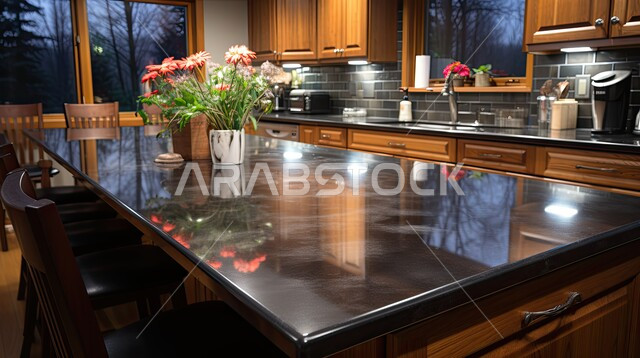 مطبخ بديكورات داخلية فاخرة باللون الابيض الراقي، فنون الهندسة المعمارية المتميزة الحديثة، شقق وفلل سكنية في السعودية، استخدام الطراز الفني العصري في الأثاث المنزلي