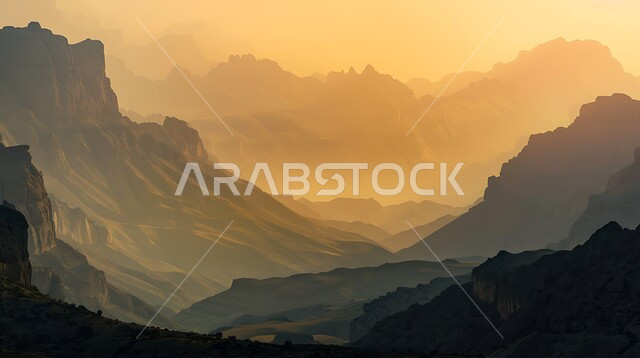  التكوينات والتشكيلات الصخرية, التضاريس في مناطق القمم والمرتفعات عند شروق الشمس, الاستمتاع بالمناظر الطبيعية في الأماكن السياحة، مناطق الرحلات والمغامرات وقضاء الوقت الممتع، الطبيعة الجبلية في المملكة العربية السعودية