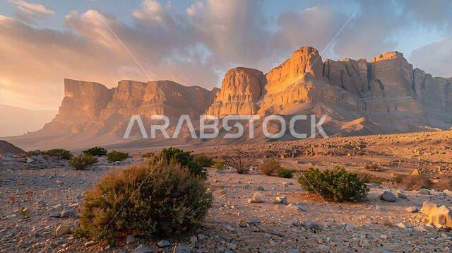 الطبيعة الجبلية في المملكة العربية السعودية, التكوينات والتشكيلات الصخرية, التضاريس في مناطق القمم والمرتفعات عند شروق الشمس, الاستمتاع بالمناظر الطبيعية في الأماكن السياحة، مناطق الرحلات والمغامرات وقضاء الوقت الممتع
