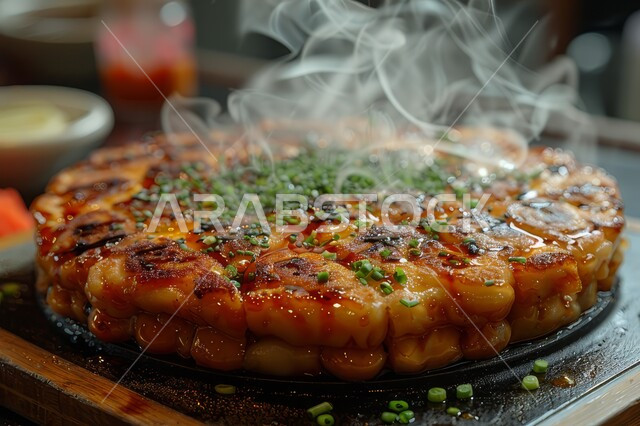  قطع الدجاج المشوية المرتبة على شكل قالب مزين بالخضار المقطعة والأعشاب الخضراء, وصفات الطعام الآسيوية الشهية, طبق من الباستا بالصوص مع الخضروات, فن التقديم في مطاعم المملكة العربية السعودية، وجبات شرقية تقليدية