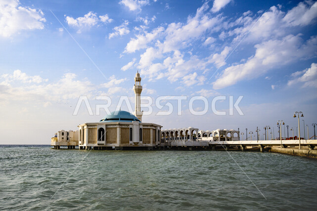 مسجد الرحمة العائم على البحر ، معالم جدة في المملكة العربية السعودية ، معالم سياحية ، مناظر طبيعية ، جمال السعودية