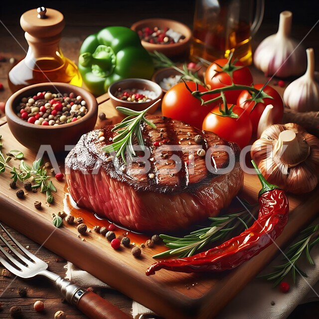  وجبة ذات قيمة غذائية عالية، مطاعم للمأكولات العربية الشرقية، اللحوم البقرية المشوية الشهية، وصفات المطبخ السعودي الغني بالنكهات، أطعمة غنية بالبروتين، صورة مقربة لستيك اللحم مع الخضار المطبوخة والتوابل