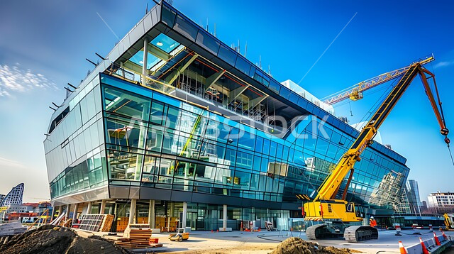  ناطحة سحاب قيد الانشاء في المملكة العربية السعودية, بناء الواجهة الرئيسية و تنفيذ مخطط الإعمار بتشكيل الهيكل الأساسي للمبنى, الآلات والمعدات الثقيلة والرافعات والسقالات العالية, مفهوم الهندسة الانشائية والمعمارية, برج تحت التشييد باستخدام الآليات الحديثة