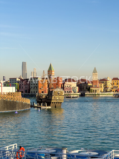 اكتشاف الحضارات والثقافات حول العالم، البحيرة الصناعية في البوليفارد وورلد في مدينة الرياض, فعاليات ومهرجانات ترفيهية في المملكة العربية السعودية, مناطق جذب واستقطاب السائحين، الفن الهندسي المعماري على الطراز الحديث