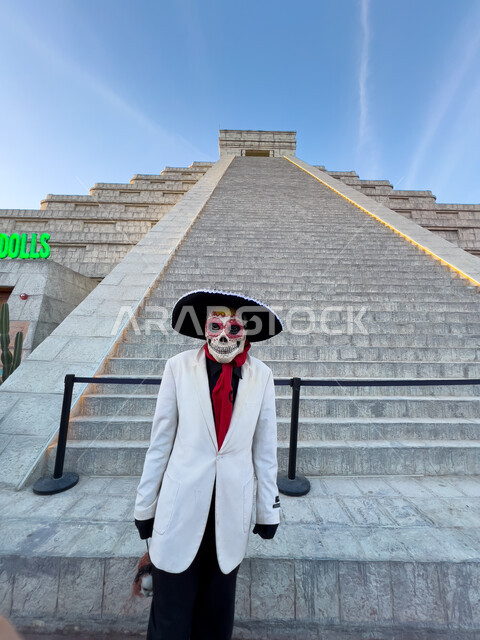 فعاليات وأنشطة ترفيهية متنوعة، صورة مقربة لمجسم الزومبي في البوليفارد وورلد في مدينة الرياض, مناطق جذب واستقطاب السائحين في المملكة العربية السعودية, مغامرات الرعب والتشويق المتميزة