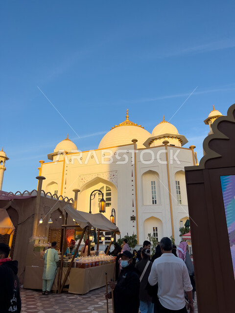 Discovering civilizations and cultures around the world at Boulevard World in Riyadh, modern architectural art in the India Pavilion, tourist attractions in the Kingdom of Saudi Arabia, various adventures and recreational activities