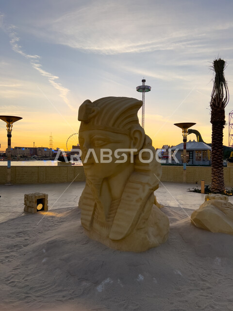 التماثيل والمنحوتات الحجرية، الآثار والمعالم التاريخية في القسم المصري في البوليفارد وورلد في مدينة الرياض، اكتشاف الحضارات والثقافات حول العالم, مناطق جذب واستقطاب السائحين في المملكة العربية السعودية