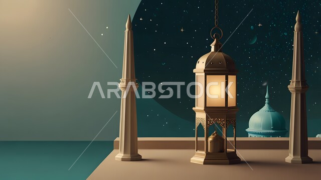 تحف واكسسوارات شهر رمضان المبارك، أنوار و زينة الاعياد والمناسبات الدينية, هلال شهر الخير والبركة , رسوم توضيحية لفوانيس عربيه معدنيه مزخرفه معلقة, الاحتفال بقدوم الشهر الفضيل، أجواء روحانية رمضانية