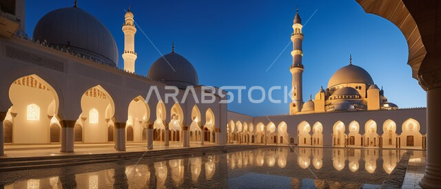 اماكن للعبادة والطاعه والتقرب الى الله، الفن الهندسي المعماري على الطراز العربي العريق، المآذن والقبب المزخرفة، ديكورات وتصاميم اسلامية،