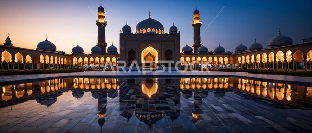 اماكن للعبادة والطاعه والتقرب الى الله، الفن الهندسي المعماري على الطراز العربي العريق، المآذن والقبب المزخرفة، ديكورات وتصاميم اسلامية،
