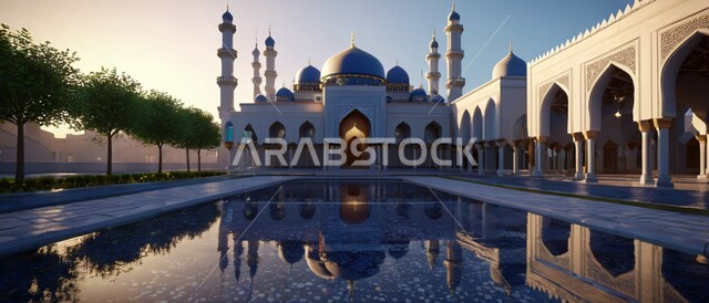 اماكن للعبادة والطاعه والتقرب الى الله، الفن الهندسي المعماري على الطراز العربي العريق، المآذن والقبب المزخرفة، ديكورات وتصاميم اسلامية،