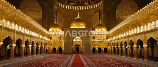 التصاميم الداخلية للمسجد, مكان المسلمين لأداء الصلوات وقراءة القرآن الديكورات والتصاميم المزخرفة على الطراز العربي الإسلامي, الأجواء الروحانية والطمأنينة.