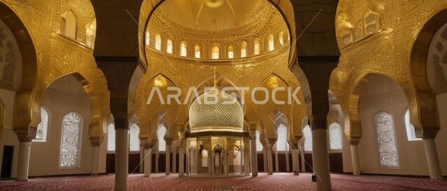 التصاميم الداخلية للمسجد, مكان المسلمين لأداء الصلوات وقراءة القرآن الديكورات والتصاميم المزخرفة على الطراز العربي الإسلامي, الأجواء الروحانية والطمأنينة.