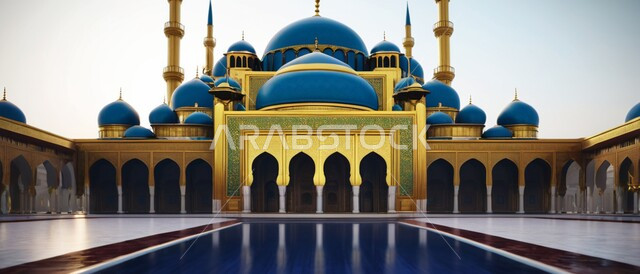 الاستعداد لقدوم شهر الخير, الديكورات والتصاميم الهندسية المميزة في رمضان المبارك, مفهوم العبادة والتقرب من الله تعالى, زينة الأعياد والمناسبات الدينية, رسوم توضيحية ثلاثية الأبعاد للمآذن والقبب للمساجد الإسلامية.