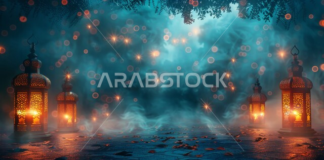 الاستعداد لاستقبال الشهر الفضيل ,ديكورات وزينة و أنوار الاحتفالات بالمناسبات و الأعياد الدينية الإسلامية, فانوس معدني مزخرف مضيء, البهجة بقدوم رمضان المبارك, أضواء و مصابيح عربية تقليدية, الأجواء الروحانية في الأيام الفضيلة