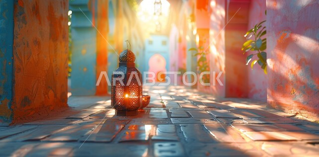 فانوس مزخرف معدني مضيء, ديكورات وزينة و أنوار الاحتفالات بالمناسبات و الأعياد الدينية الإسلامية, البهجة بقدوم رمضان المبارك, أضواء و مصابيح عربية تقليدية, الأجواء الروحانية في الأيام الفضيلة, الاستعداد لاستقبال الشهر الفضيل