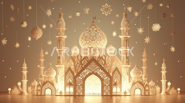 زينة الأعياد والمناسبات الدينية المآذن والقبب للمساجد الإسلامية, قدوم الشهر  المبارك, شهر العبادة والتقرب من الله تعالى, السكينة و الطمأنينة في شهر رمضان,  الديكورات والتصاميم المميزة في الشهر الفضيل, الاستعداد لاستقبال الشهر المميز.