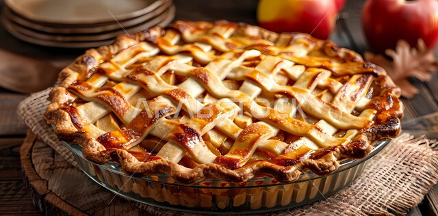 فن الطهي والخبز وإعداد الحلويات, فطيرة تفاح طازجة مزينة بالسكر المرشوش, فنون تقديم الطعام في المملكة العربية السعودية, حلا شرقي تقليدي, وصفات المخبوزات والفطائر الشهية, أطباق الحلوى اللذيذة بالفواكه