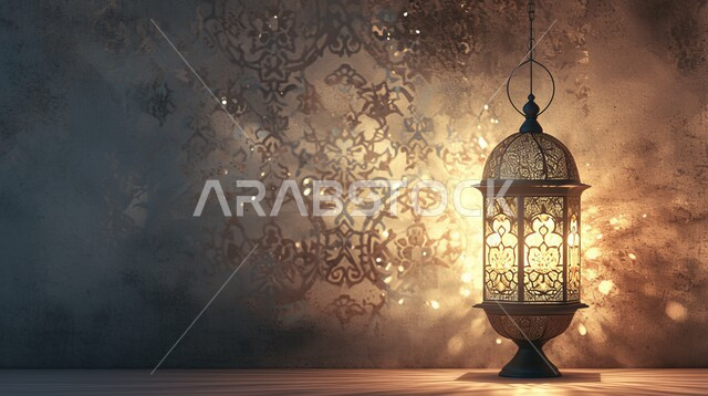 فانوس مزخرف معدني مضيء, ديكورات وزينة و أنوار، الاحتفالات بالمناسبات و الأعياد الدينية الإسلامية, البهجة بقدوم رمضان المبارك, أضواء و مصابيح عربية تقليدية, الأجواء الروحانية في الأيام الفضيلة, الاستعداد لاستقبال الشهر الفضيل
