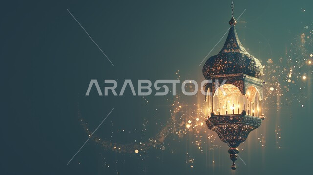 فانوس مزخرف معدني مضيء, ديكورات وزينة و أنوار الاحتفالات بالمناسبات و الأعياد الدينية الإسلامية, البهجة بقدوم رمضان المبارك, أضواء و مصابيح عربية تقليدية, الأجواء الروحانية في الأيام الفضيلة, الاستعداد لاستقبال الشهر الفضيل
