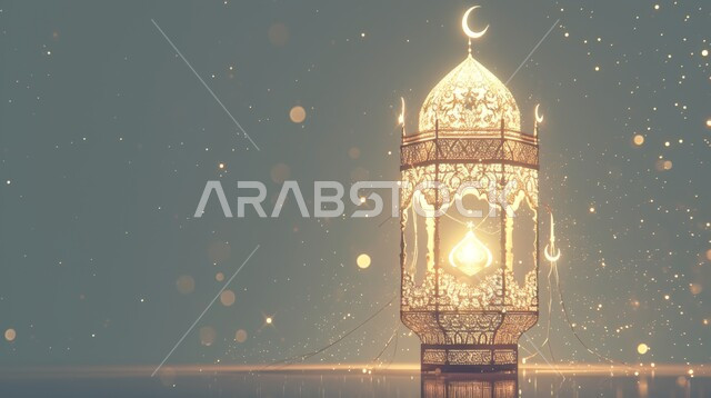 فانوس مزخرف معدني مضيء, ديكورات وزينة و أنوار الاحتفالات بالمناسبات و الأعياد الدينية الإسلامية, البهجة بقدوم رمضان المبارك, أضواء و مصابيح عربية تقليدية, الأجواء الروحانية في الأيام الفضيلة, الاستعداد لاستقبال الشهر الفضيل