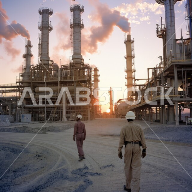 صناعات ومشاريع بيتروكيماوية، التلوث الناتج عن انتاج البترول، خطوط الأنابيب والكابلات الفولاذية، مصنع تكرير النفط والغاز في المنطقة الصناعية، مصانع ومعامل في المملكة العربية السعودية، مستودعات ضخمة و كبيرة، هندسات ومعدات صناعية