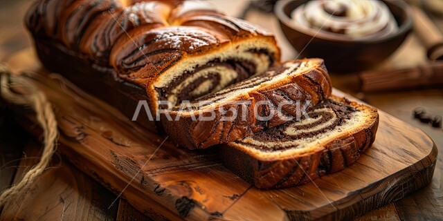 الكيك المخبوز المحشي بالشوكولا، الحلويات العربية الشرقية الشهية، أطعمة ومأكولات مليئة بالسكريات والسعرات الحرارية، فنون تقديم الطعام في مطاعم المملكة العربية السعودية