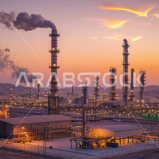 هندسات ومعدات صناعية، مصانع ومعامل في المملكة العربية السعودية، مصنع تكرير النفط والغاز في المنطقة الصناعية، خطوط الأنابيب والكابلات الفولاذية، صناعات ومشاريع بيتروكيماوية، التلوث الناتج عن انتاج البترول، مستودعات ضخمة و كبيرة