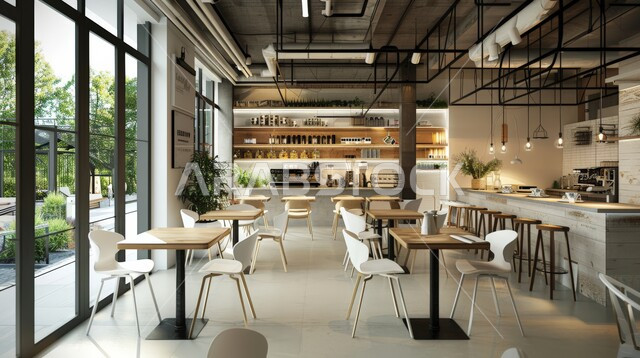 مقهى بديكورات راقية، أثاث داخلي عصري على الطراز الحديث في المملكة العربية السعودية، الديكورات والتصاميم الداخلية للكافيهات والمطاعم