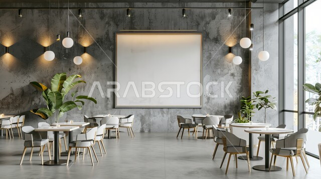 مناطق الهدوء والاستمتاع بالجلسات الراقية, الفن الهندسي المعماري على الطراز الحديث، أثاث داخلي راقي لمقهى في المملكة العربية السعودية، صالة  بديكورات وألوان هادئة، التصاميم الداخلية للكافيهات والمطاعم