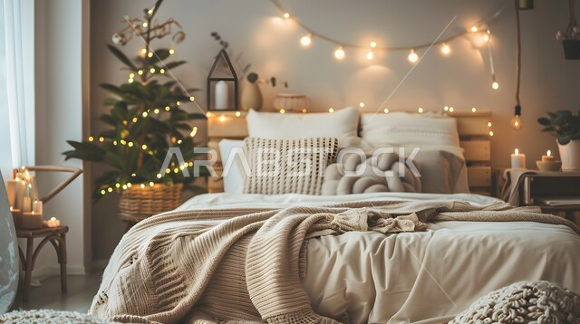 غرفة نوم بتصاميم عصرية فاخرة واضاءة متميزة، شقق وفلل سكنية، تصميمات وديكورات حديثة، غرف بأثاث منزلي راقي، ديكورات منزلية داخلية أنيقة، فنادق ومنتجعات فاخرة