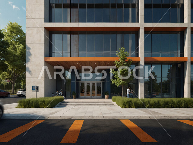 ديكورات وتصاميم خارجية  عصرية متميزة على الطراز الحديث, الفن الهندسي المعماري  بواجهات ضخمة زجاجية, البناء الخارجي الحديث المتطور  للفنون الهندسية, الاهتمام بزراعة الأشجار.