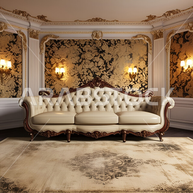 التصاميم الداخلية الأنيقة لغرف الجلوس، ديكور داخلي راقي للفلل والشقق السكنية في المملكة العربية السعودية, غرفة معيشة مع أثاث منزلي ومجالس مريحة، تحف واكسسوارات فاخرة