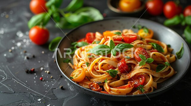 مطاعم المأكولات السريعة، وجبة من الباستا الشهية، طبق من معكرونة السباغيتي بصلصة الطماطم المزين بالأعشاب الخضراء و الخضروات, أطباق ووجبات آسيوية شرقية، الأساليب الفنية في تقديم الطعام في المملكة العربية السعودية
