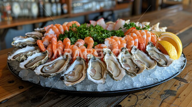 مطاعم تقدم المأكولات الأسيوية في المملكة العربية السعودية، طبق مليء بالثمار البحرية اللذيذة، وصفات طعام وأكلات شهية، مطابخ متخصصة في الأطباق البحرية ، وجبات الطعام الصحية المكونة من الاستاكوذا و الروبيان و المحار 