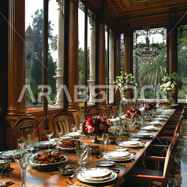 غرفة سفرة بتصاميم عصرية راقية، ديكورات داخلية حديثة لغرفة طعام, اثاث منزلي فاخر, الفن الهندسي المعماري للفنادق والمنتجعات المتميزة في المملكة العربية السعودية