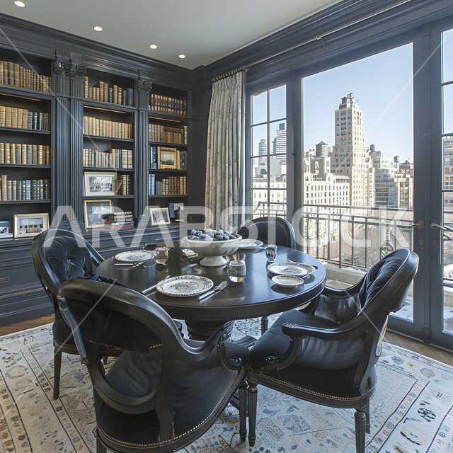 غرفة سفرة بتصاميم عصرية راقية، ديكورات داخلية حديثة لغرفة طعام, اثاث منزلي فاخر, الفن الهندسي المعماري للفنادق والمنتجعات المتميزة في المملكة العربية السعودية